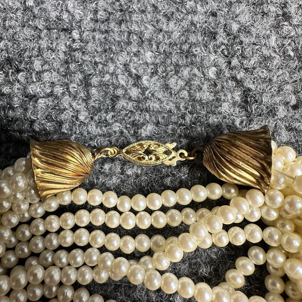 lot of 3 vintage faux pearl necklaces ~60